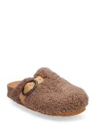 Sl Fae Oval Synt Fur Brown Shoes Mules & Slip-ins Flat Mules Brown Scholl