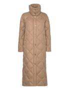 Diamond-Quilted Maxi Down Coat Foret Jakke Brown Lauren Ralph Lauren