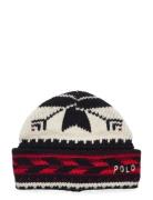 Wool Blend-Snowflake Hat Accessories Headwear Beanies Black Polo Ralph Lauren