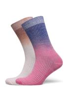 Gradiant Glitter Sock 2 Pack Lingerie Socks Regular Socks Pink Becksöndergaard