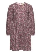 Dress Viscose Dresses & Skirts Dresses Casual Dresses Long-sleeved Casual Dresses Purple Creamie