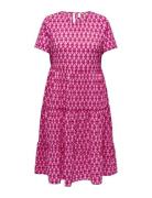 Carlux Life Ss Midi Dress Knælang Kjole Pink ONLY Carmakoma