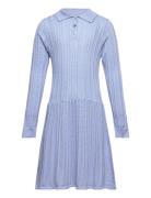 Pointelle Dress Dresses & Skirts Dresses Casual Dresses Long-sleeved Casual Dresses Blue FUB