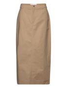 Thears Skirt Lang Nederdel Beige Résumé