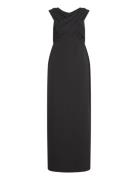 Crepe Off-The-Shoulder Gown Maxikjole Festkjole Black Lauren Ralph Lauren