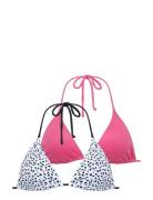 Carrubo-2Pp Triangle Swimwear Bikinis Bikini Tops Triangle Bikinitops Pink Dorina