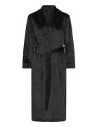 Robe Velours Long Quilt Morgenkåbe Black Hunkemöller