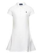 Stretch Mesh Polo Dress Dresses & Skirts Dresses Casual Dresses Short-sleeved Casual Dresses White Ralph Lauren Kids