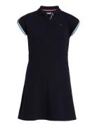 Polo Shoulder Stripe Dress Dresses & Skirts Dresses Casual Dresses Short-sleeved Casual Dresses Navy Tommy Hilfiger
