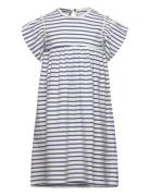 Dress Ss Stripe Dresses & Skirts Dresses Casual Dresses Short-sleeved Casual Dresses Blue Creamie