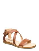 Sandals - Flat - Open Toe - Op Flade Sandaler Brown ANGULUS