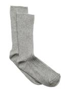 Sock - Rib Sokker Strømper Grey Melton