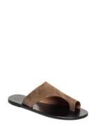 Rosa Khaki Brown Suede Flade Sandaler Brown ATP Atelier