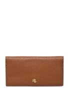Crosshatch Leather Slim Wallet Bags Card Holders & Wallets Wallets Brown Lauren Ralph Lauren
