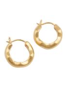 Bolded Wavy Earrings Gold Accessories Jewellery Earrings Hoops Gold Syster P