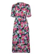 Onlleah S/S Wrap Midi Dress Ex Ptm Knælang Kjole Pink ONLY