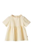 Dress S/S Elma Dresses & Skirts Dresses Casual Dresses Short-sleeved Casual Dresses Yellow Wheat