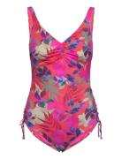 Playa Del Carmen Uw V-Neck Swimsuit With Adjustable Leg Badedragt Badetøj Pink Fantasie