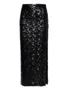 Sequins Skirt Lang Nederdel Black By Ti Mo