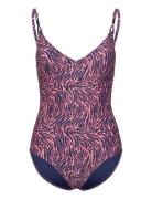 Tidra Bikini Wirefree Plunge T-Shirt Swimsuit Badedragt Badetøj Pink Femilet