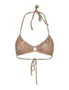 Pcasine Shine Bikini Top Sww Swimwear Bikinis Bikini Tops Triangle Bikinitops Beige Pieces