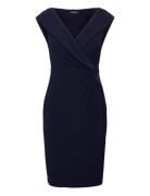 Jersey Off-The-Shoulder Cocktail Dress Kort Kjole Navy Lauren Ralph Lauren