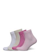 Sock High Ankle 4 P Soft Cable Lingerie Socks Regular Socks Pink Lindex
