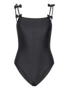 Solid Bow Euna Swimsuit Badedragt Badetøj Black Becksöndergaard