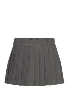 Pleated Mini-Skirt Kort Nederdel Grey Mango