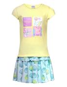 Set 2P Skirt + Ts Sets Sets With Short-sleeved T-shirt Multi/patterned Gurli Gris