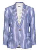 Allen - Linen Stripe Blazers Single Breasted Blazers Blue Day Birger Et Mikkelsen