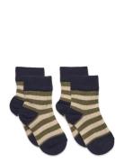 2 Pack Classic Striped Socks Sokker Strømper Green FUB