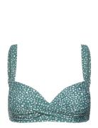 Ditsy Dots Medea Top Swimwear Bikinis Bikini Tops Wired Bikinitops Green Panos Emporio