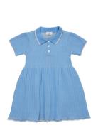 Rib Polo Knitted Dress Dresses & Skirts Dresses Casual Dresses Short-sleeved Casual Dresses Blue Copenhagen Colors