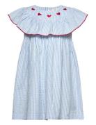 Seersucker Dress W. Heart Dresses & Skirts Dresses Casual Dresses Short-sleeved Casual Dresses Blue Copenhagen Colors