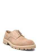 Lightweight Derby - Grained Leather Shoes Business Laced Shoes Beige S.T. VALENTIN