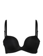 Deep V Pp Push Lingerie Bras & Tops Push Up Bras Black Hunkemöller