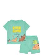 Set 2P Short + Ts Sets Sets With Short-sleeved T-shirt Green Løvernes Konge