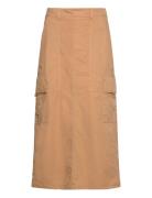 Mmbreden Cargo Skirt Knælang Nederdel Beige MOS MOSH