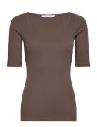 Alexa Tee 7542 Tops T-shirts & Tops Short-sleeved Brown Samsøe Samsøe