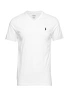 Custom Slim Fit Jersey V-Neck T-Shirt Tops T-Kortærmet Skjorte White Polo Ralph Lauren