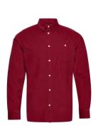 Corduroy Custom Fit Shirt - Gots/Ve Tops Shirts Casual Burgundy Knowledge Cotton Apparel