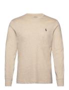 Custom Slim Fit Jersey T-Shirt Tops T-Langærmet Skjorte Beige Polo Ralph Lauren