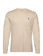 Custom Slim Fit T-Shirt Tops T-Langærmet Skjorte Beige Polo Ralph Lauren