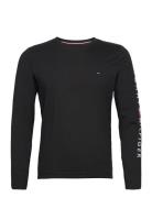 Tommy Logo Long Sleeve Tee Tops T-Langærmet Skjorte Black Tommy Hilfiger