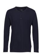 Shirt 1/1 Tops T-Langærmet Skjorte Navy Schiesser
