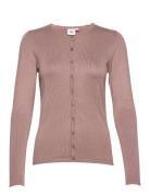 A8661, Milasz R-Neck Cardigan Tops Knitwear Cardigans Pink Saint Tropez