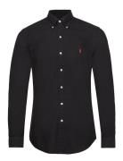 Slim Fit Garment-Dyed Oxford Shirt Tops Shirts Casual Black Polo Ralph Lauren