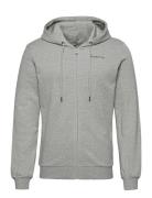 Knowledge Hood Zip Sweat - Gots/Veg Tops Sweatshirts & Hoodies Hoodies Grey Knowledge Cotton Apparel