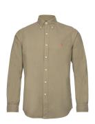 Custom Fit Garment-Dyed Oxford Shirt Tops Shirts Casual Khaki Green Polo Ralph Lauren